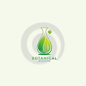 Green retort medicine logo design vector