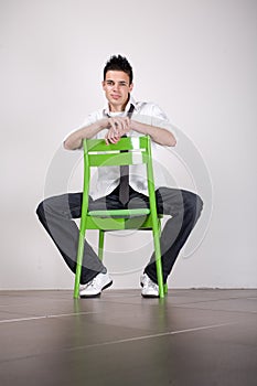 Green retro chair