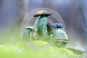 Green Retro Motorcycle