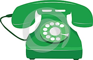 Green retro phone