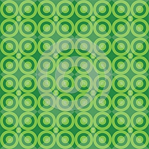 Green retro seamless pattern with circles blackground