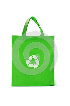 Green reusable shopping bag photo