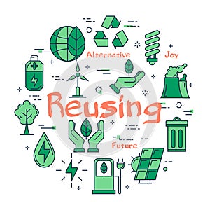 Green reusing eco concept