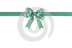 Green ribbon with a bow