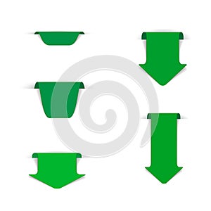 Green Ribbons Isolated On white Background, Vector illustration, Graphic Design Useful For Your Design or banners for your text. L