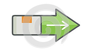 Green Right Arrow, Forward Progress Icon, vector design Generative AI