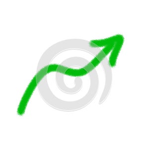 Green right arrow by handwrite style