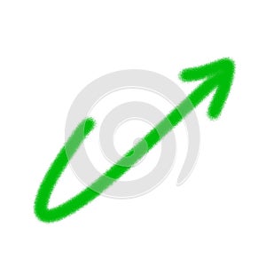 Green right arrow by handwrite style