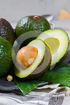 Green ripe avocado from organic avocado plantation - healthy foo