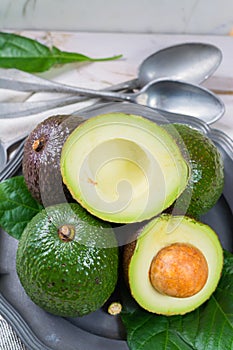 Green ripe avocado from organic avocado plantation - healthy foo