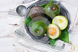 Green ripe avocado from organic avocado plantation - healthy foo