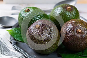 Green ripe avocado from organic avocado plantation - healthy foo