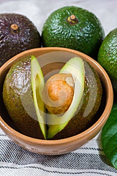 Green ripe avocado from organic avocado plantation - healthy foo