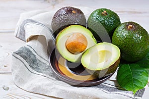 Green ripe avocado from organic avocado plantation - healthy foo