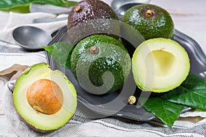 Green ripe avocado from organic avocado plantation - healthy foo