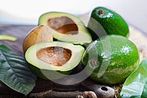 Green ripe avocado from organic avocado plantation - healthy foo