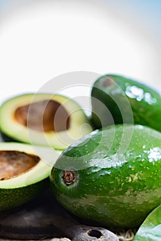 Green ripe avocado from organic avocado plantation - healthy foo