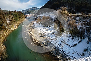 Green River with Snow in Winter