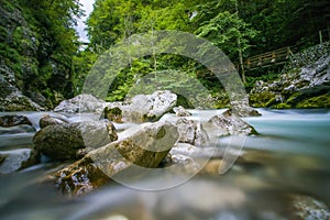 The green river Soca in the middle of the triglav national park