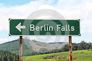 Berlin Falls road sign, Mpumalanga, South Africa