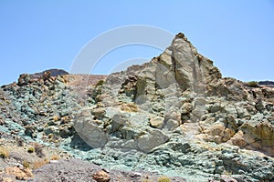 Green rocks in El Teide National Park in Tenerife, Spain photo