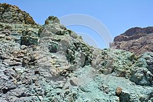 Green rocks in El Teide National Park in Tenerife, Spain photo