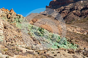 Green rocks in national park