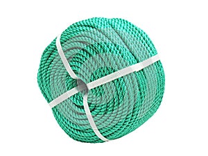 Green roll rope. Polypropylene rope.