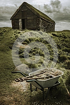 Green roof house in faroe