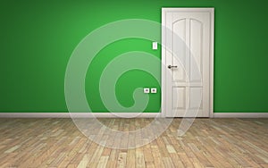 Green room with white door