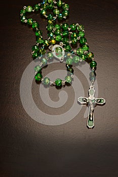 Green rosary for prayer and meditation with God