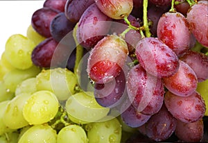 Green and rose grapes