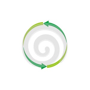 Green rotation arrows logo symbol vector