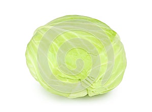 Green and round cabbage isolated and white background with clipping path