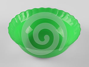Green round plastic deep dish