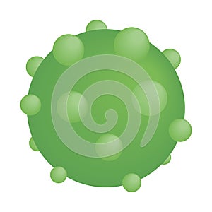 Green round virus isometric icon