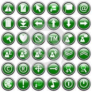 Green Round Web Buttons [2]