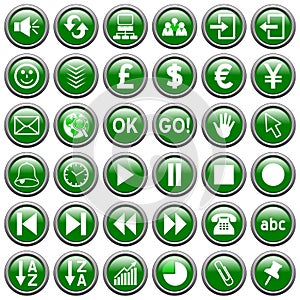 Green Round Web Buttons [3]