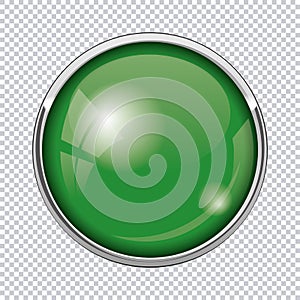 Green round web buttons with glossy effect