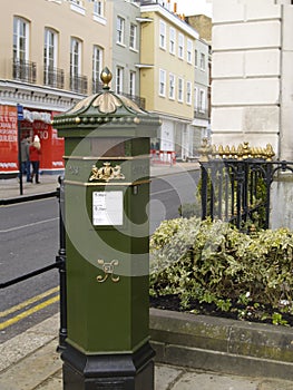 Green Royal Mail Post Box - England