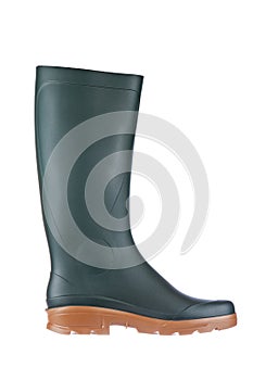 Green rubber boot