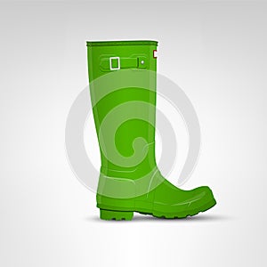 Green rubber boot vector illustration