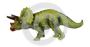 Green rubber dinosaur toy, prehistoric wild animal