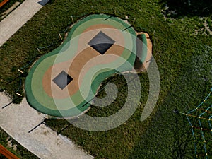 green rubber surfaces are soft and safe in all weathers. trampolines