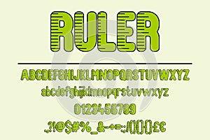 Green Ruler Color Font Set