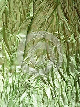 Green rumple fabric photo