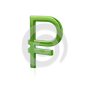 Green russian ruble symbol photo