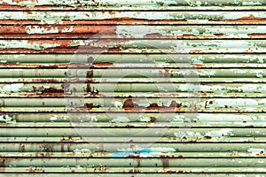 Green rusty roller shutter