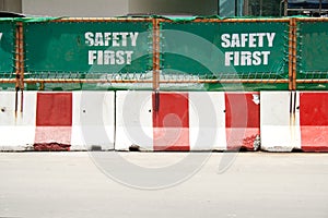 Green safety first sign