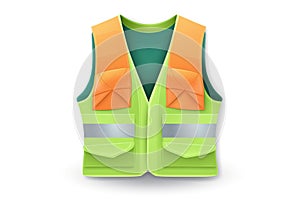 green safety vest on a white background